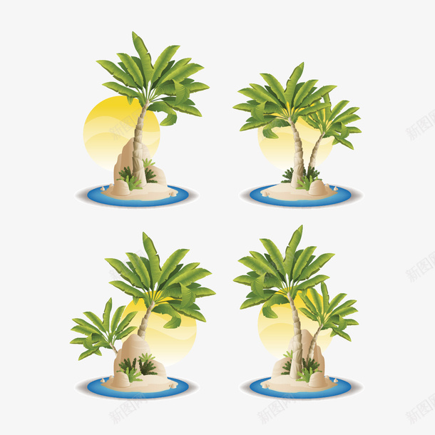 海边椰子树矢量图ai免抠素材_新图网 https://ixintu.com 椰子树 海边 矢量椰子树 矢量图
