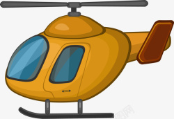 手绘黄色直升机素材