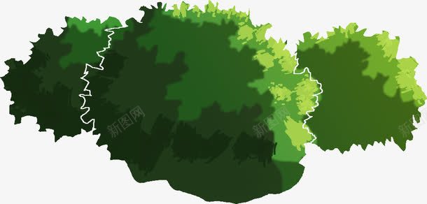 手绘卡通扁平绿色的树木png免抠素材_新图网 https://ixintu.com 卡通 扁平 树木 绿色