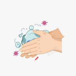 励志海报招贴洗手预防疫情卡通高清图片