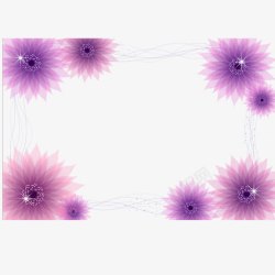 紫花底纹边框素材