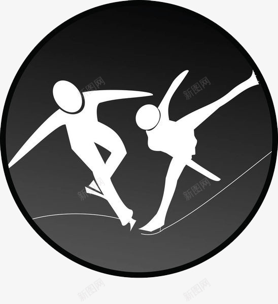 手绘滑冰的人图标png_新图网 https://ixintu.com 人 创意 唯美 手绘 滑冰 简笔 简约 飞舞 黑白