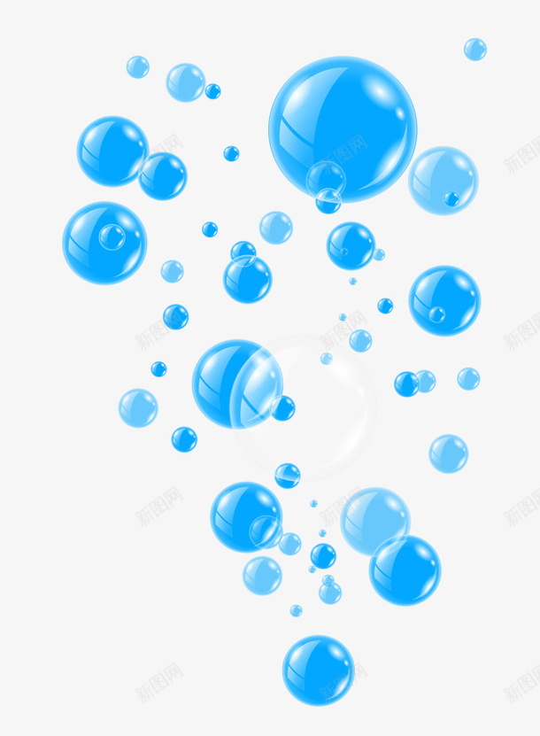 蓝色气泡矢量图ai免抠素材_新图网 https://ixintu.com 效果元素 气泡 蓝色 矢量图
