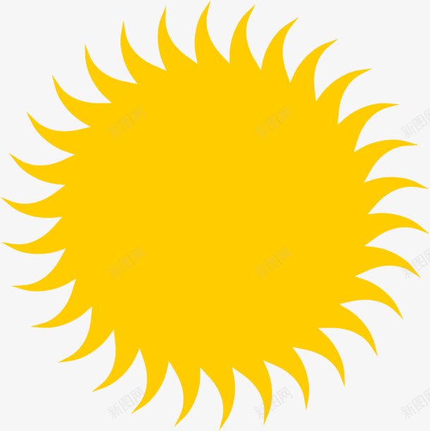 手绘黄色花纹太阳png免抠素材_新图网 https://ixintu.com 太阳 花纹 黄色
