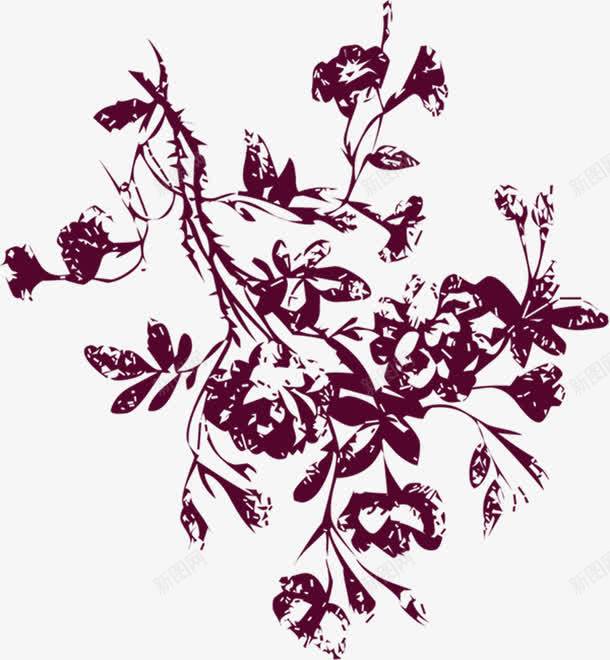 紫色创意花朵植物装饰png免抠素材_新图网 https://ixintu.com 创意 植物 紫色 花朵 装饰