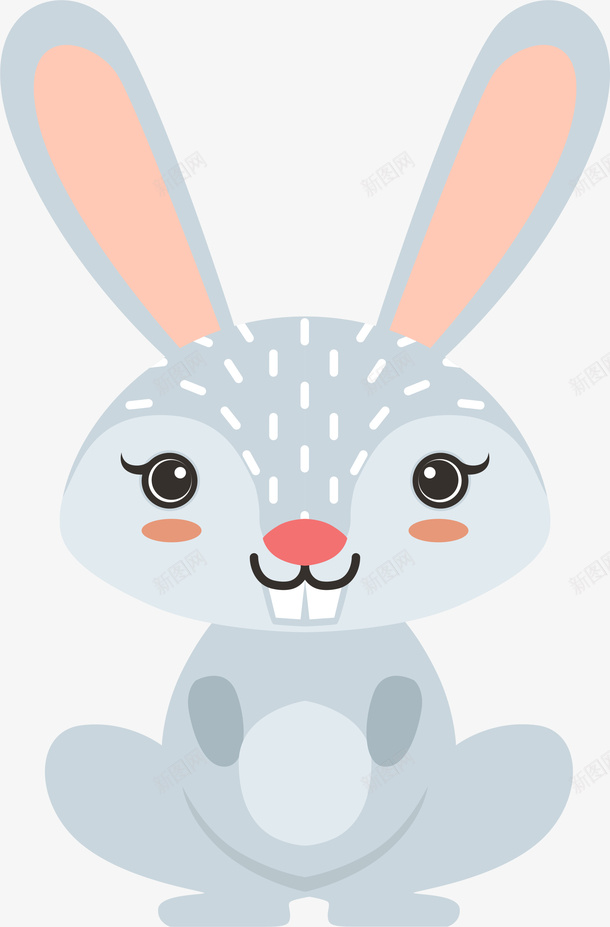 灰色卡通兔子png免抠素材_新图网 https://ixintu.com 动物 动物园 卡通兔子 卡通小图 灰色兔子 装饰图案