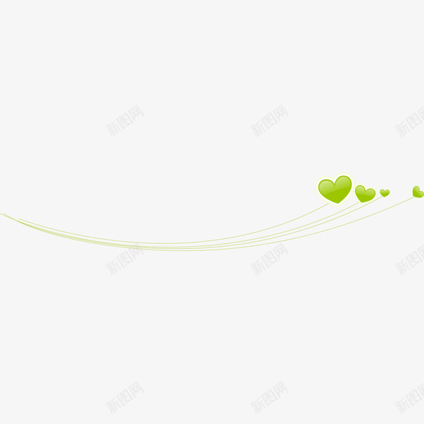 绿色线条爱心png免抠素材_新图网 https://ixintu.com 爱心 爱心线条 线条 绿色 绿色线条