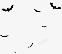 黑色卡通蝙蝠漂浮素材