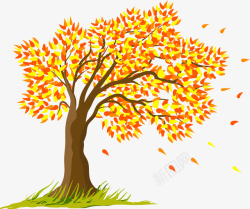 秋天树木矢量图素材