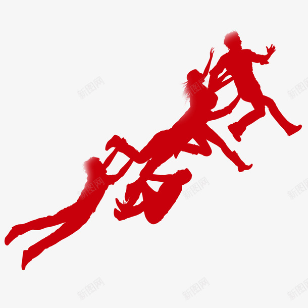红色小人png免抠素材_新图网 https://ixintu.com 卡通 小人 插画 红色