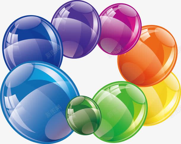 彩色卡通泡泡png免抠素材_新图网 https://ixintu.com 卡通 可爱 彩泡 彩绘 彩色 时尚 气泡 气球 泡泡 美好 透明