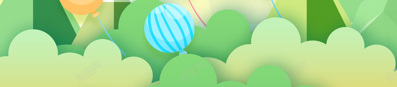 卡通背景图边框元素psd设计背景_新图网 https://ixintu.com 儿童节 元素 六一 植物装饰 气球 背景图 边框
