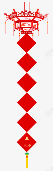 红色灯笼上的标签png免抠素材_新图网 https://ixintu.com PNG素材 标签 灯笼 红色
