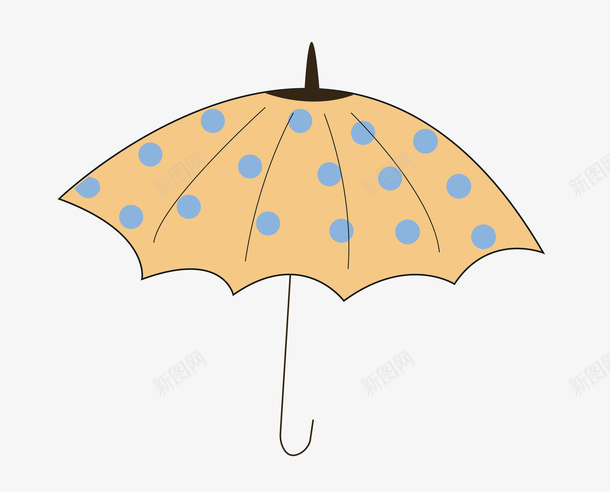 可爱雨伞卡通png免抠素材_新图网 https://ixintu.com 卡通 可爱 波点 雨伞