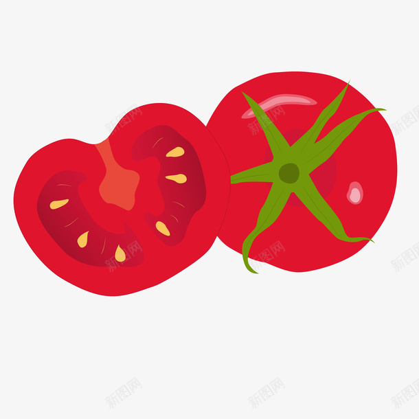 卡通番茄矢量图ai免抠素材_新图网 https://ixintu.com 卡通 卡通食材 手绘 番茄 美味 蔬菜 食材 食物 矢量图