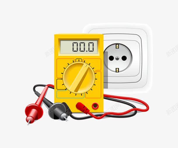 黄白拟物电器png免抠素材_新图网 https://ixintu.com 彩色插头电器