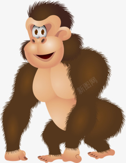 可爱猩猩卡通可爱大猩猩矢量图高清图片