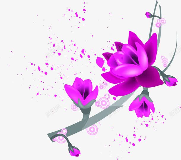 手绘粉色花朵婚礼png免抠素材_新图网 https://ixintu.com 婚礼 粉色 花朵