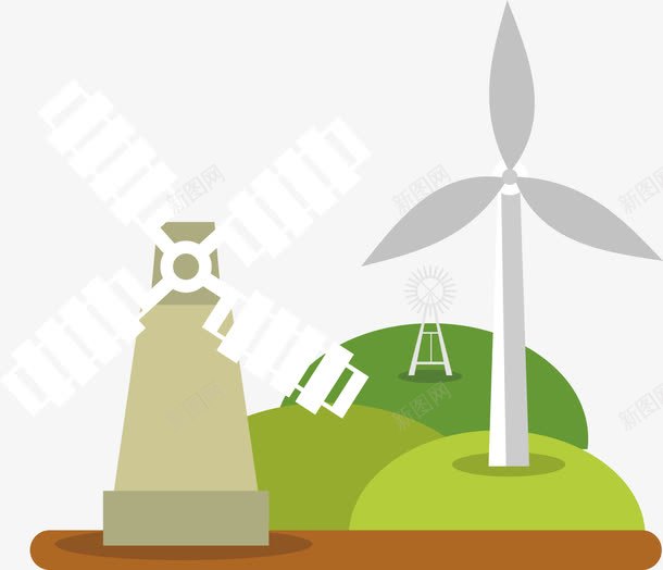风力发电设备png免抠素材_新图网 https://ixintu.com 环境保护 绿色能源 风力发电