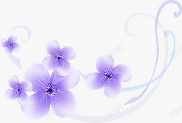 卡通手绘紫色唯美花png免抠素材_新图网 https://ixintu.com 卡通 唯美 手绘 紫色 花