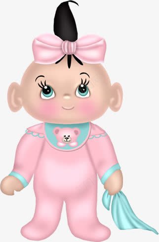 穿粉色衣服的婴儿png免抠素材_新图网 https://ixintu.com 人物 卡通 婴儿 手绘 粉色