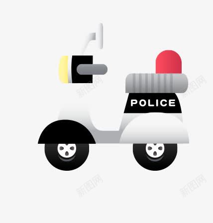 卡通巡警车png免抠素材_新图网 https://ixintu.com 卡通 巡警 工具 摩托 警察