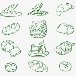 绿色卡通食物装饰图案素材