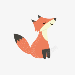 小清新可爱的狐狸矢量图素材