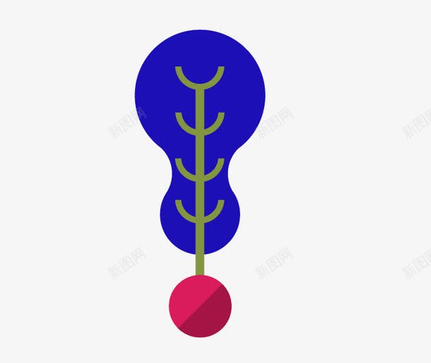 扁平化树png免抠素材_新图网 https://ixintu.com 扁平化树 蓝色 装饰图案