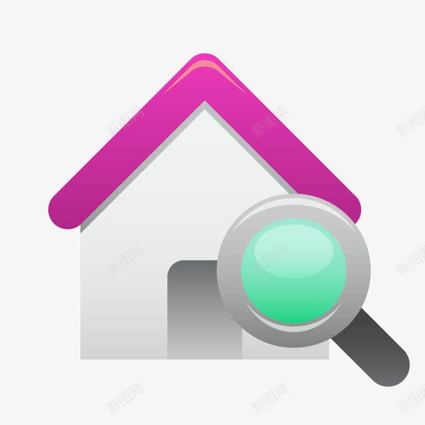 紫色质感小房子图标png免抠素材_新图网 https://ixintu.com 图标 小房子 紫色 质感