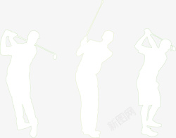 男性高尔夫剪影矢量图素材