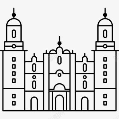 莫雷利亚大教堂在墨西哥图标图标