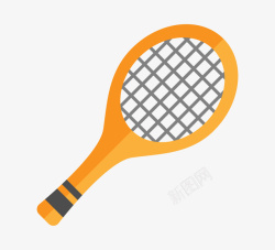 网球免扣PNG图手绘网球拍图高清图片