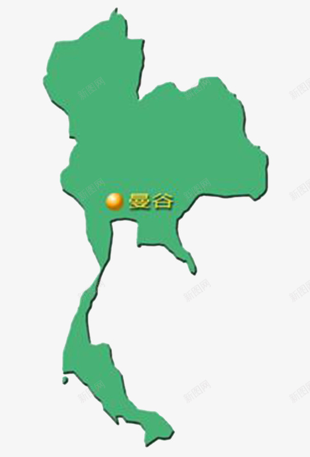 绿色立体泰国地图png免抠素材_新图网 https://ixintu.com 地图 泰国 泰国地图 立体 素材
