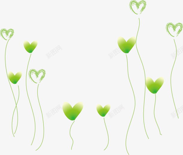 绿色爱心矢量图ai免抠素材_新图网 https://ixintu.com 植物 爱心 爱情 绿色 绿色爱心素材 矢量图