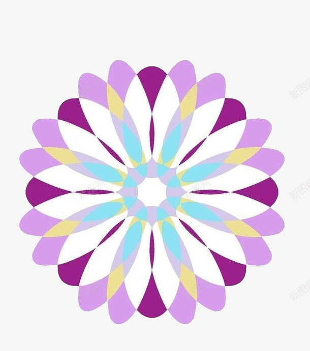 紫色几何图案花png免抠素材_新图网 https://ixintu.com 几何图案 紫色 花