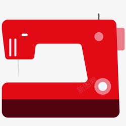 缝纫机免费下载扁平化红色缝纫机高清图片