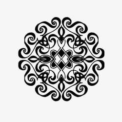 黑色透明圆形花纹装饰素材