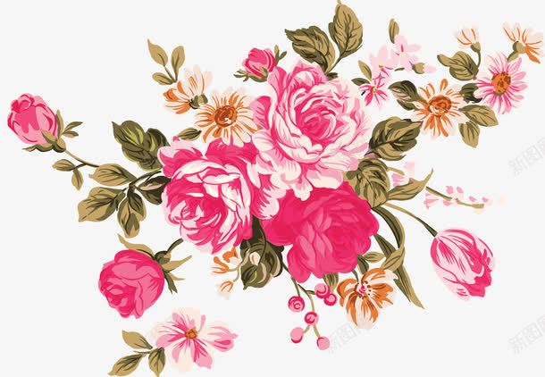 粉色手绘唯美花朵植物装饰png免抠素材_新图网 https://ixintu.com 植物 粉色 花朵 装饰