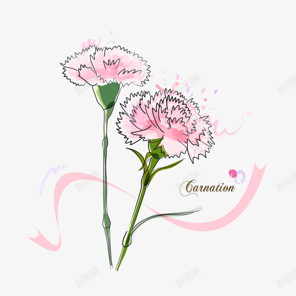 抽象粉色花朵图案矢量图ai免抠素材_新图网 https://ixintu.com 图案 抽象 粉色花朵 矢量图