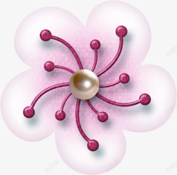 粉色唯美花朵创意喜庆png免抠素材_新图网 https://ixintu.com 创意 喜庆 粉色 花朵