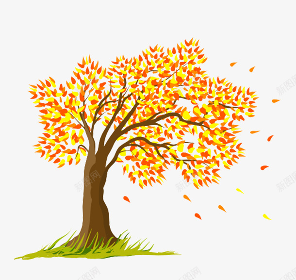 黄色的树png免抠素材_新图网 https://ixintu.com 卡通树 手绘树木 手绘画 树 树装饰 生物世界 绿色