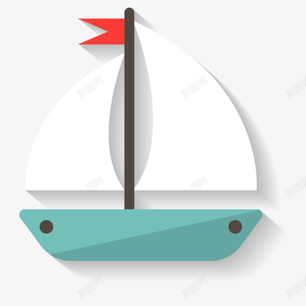 彩色的小船png免抠素材_新图网 https://ixintu.com png图形 png装饰 小船 手绘 装饰