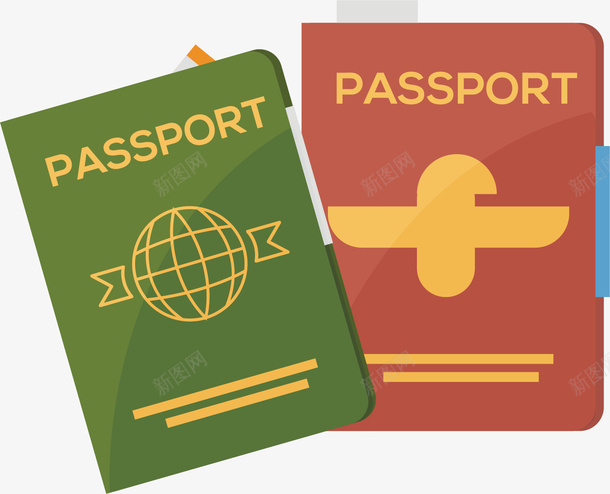 水彩卡通护照矢量图ai免抠素材_新图网 https://ixintu.com 创意 卡通 手绘 护照 方便 水彩 设计 矢量图