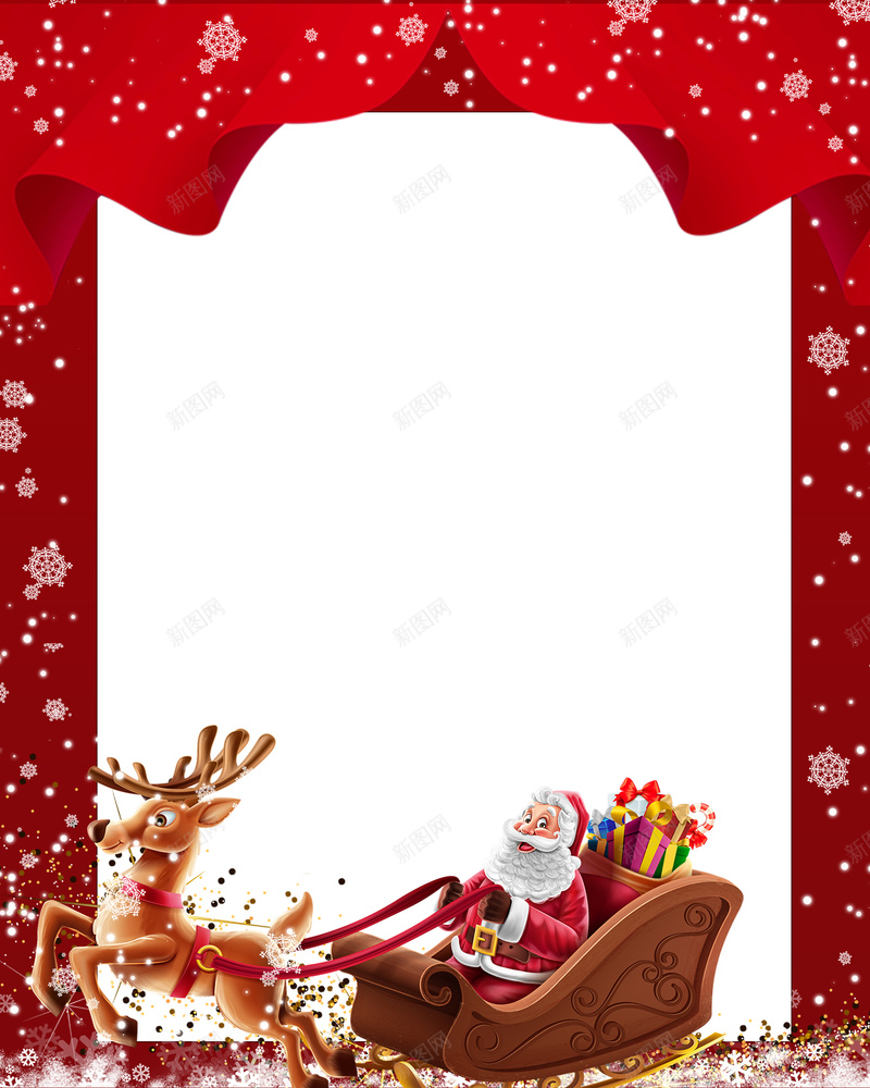 麋鹿拉雪橇背景jpg设计背景_新图网 https://ixintu.com 圣诞老人 圣诞节 雪橇 雪花