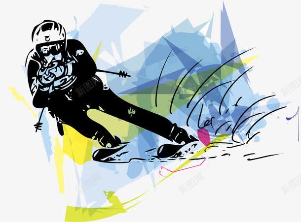 滑雪运动员插图png免抠素材_新图网 https://ixintu.com 卡通 滑雪 运动员
