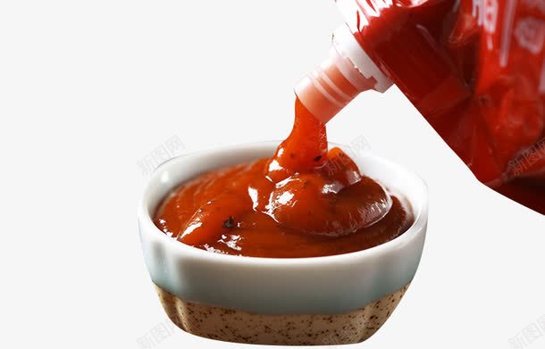 倒出的番茄酱调料png免抠素材_新图网 https://ixintu.com 调料包