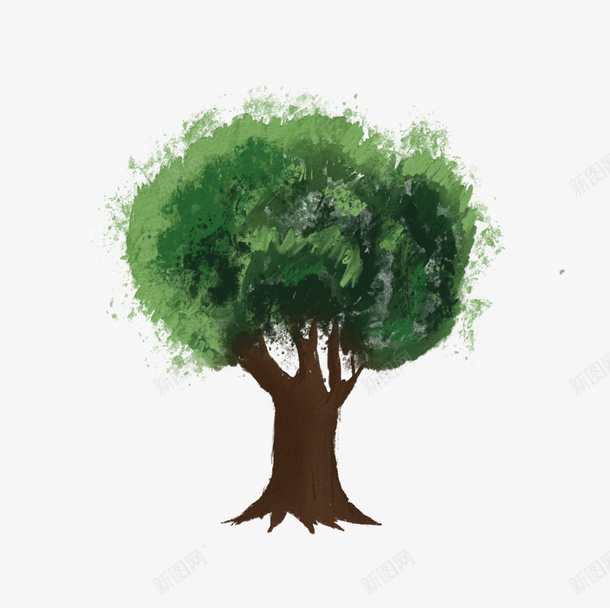 手绘绿色植物树木png免抠素材_新图网 https://ixintu.com 手绘 树木 植物 绿色