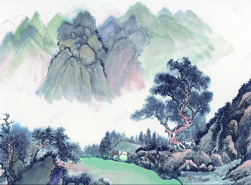 中国风古代画44jpg设计背景_新图网 https://ixintu.com 中国风 古代画 复古 手绘画