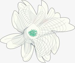 白色线条创意花朵素材